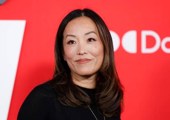 Audrey Chon arrives on the red carpet at Paramount s The Running Man New York Premiere at AMC Lincoln Square Theater on Sunday, November 9, 2025 in New York City.  NYP20251109125 JOHNxANGELILLO