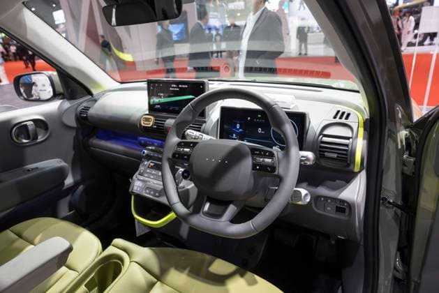 Interior of Hyundai Inster Cross on display at Japan Mobility Show 2025. on display at Japan Mobility Show 2025. Tokyo, October 30, 2025.  aflo_309964811