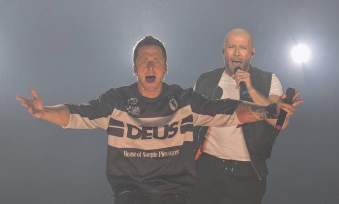 FIVE Perform At Utilita Arena Birmingham, o9-11-2025 Members of 1990 s boyband Five (Scott Robinson, Abz Love, Sean Conlon, Jason J Brown and Ritchie Neville ) perform for the first time in 25 years onstage at Utilita Arena Birmingham, Credit:Jules Annan Avalon  Copyright: xJulesxAnnanx xAvalonx 1051529061