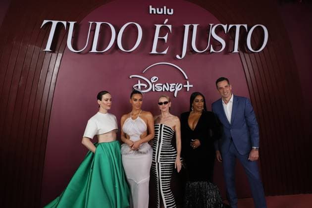 Disney+ Hulu series All™s Fair premiere in Rio de Janeiro American actress Sarah Paulson, American entrepreneur, model, actress, influencer, and socialite Kim Kardashian, British-Australian actress Naomi Watts, and American actress, comedian, and television host Niecy Nash-Betts during the launch of the Disney+ series All™s Fair at the Copacabana Palace Theatre in Copacabana, south zone of Rio de Janeiro, on Monday, November 10, 2025. RIO DE JANEIRO Copacabana RIO DE JANEIRO BRAZIL Copyright: xCHARLESxSHOLLx
