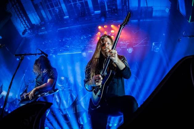 Battle Beast live in Oslo, Norway Oslo, Norway. 09th, November 2025. The Finnish power metal band Battle Beast performs a live concert at Rockefeller in Oslo. Here guitarist Joona Bjorkroth is seen live on stage. Norway, Oslo  Copyright: xGonzalesxPhoto KetilxMartinsenx