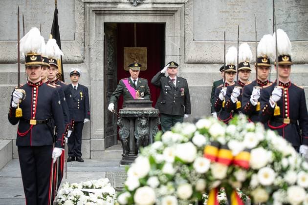 King Philippe - Filip of Belgium pictured during a World War I commemoration at the Tomb of the Unknown Soldier monument in Brussels, Tuesday 11 November 2025. On 11 November 1918 the Armistice was signed, marking the end of World War I.  JAMESxARTHURxGEKIERE 140852167