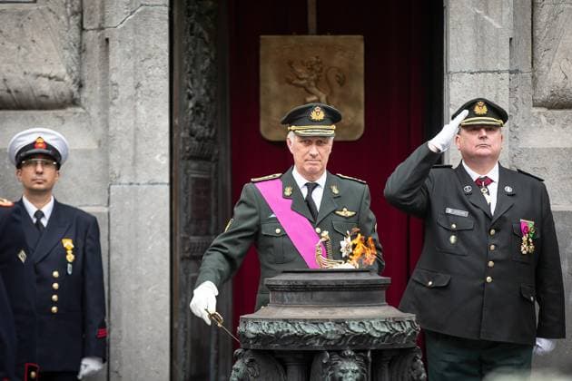 King Philippe - Filip of Belgium pictured during a World War I commemoration at the Tomb of the Unknown Soldier monument in Brussels, Tuesday 11 November 2025. On 11 November 1918 the Armistice was signed, marking the end of World War I.  JAMESxARTHURxGEKIERE 140852194