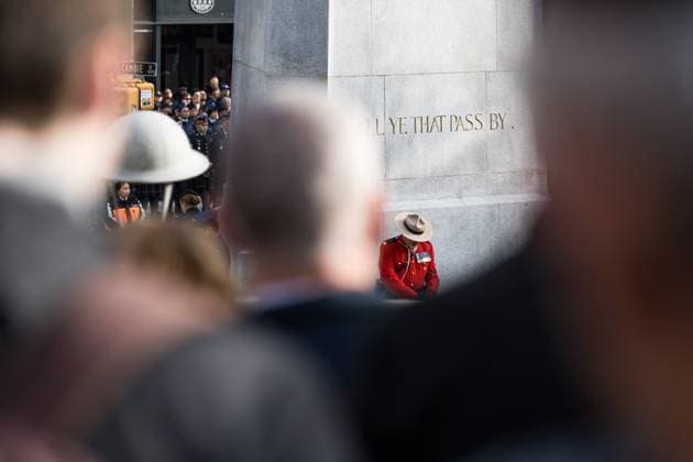 November 11, 2025, Vancouver, British Columbia, Canada: Remembrance Day ceremony at Victory Square in Vancouver, British Columbia Vancouver Canada - ZUMAw171 20251111_znp_w171_014 Copyright: xRyanxWalterxWagnerx