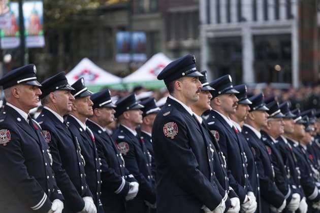 November 11, 2025, Vancouver, British Columbia, Canada: Remembrance Day ceremony at Victory Square in Vancouver, British Columbia Vancouver Canada - ZUMAw171 20251111_znp_w171_020 Copyright: xRyanxWalterxWagnerx