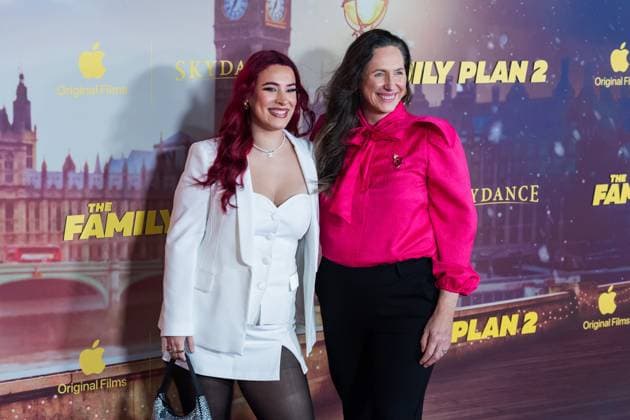 November 11, 2025, London, England, United Kingdom: MEGAN BOLTON (L) attends the World Premiere of The Family Plan 2 at Curzon Mayfair in London. London United Kingdom - ZUMAs371 20251111_zip_s371_082 Copyright: xWiktorxSzymanowiczx