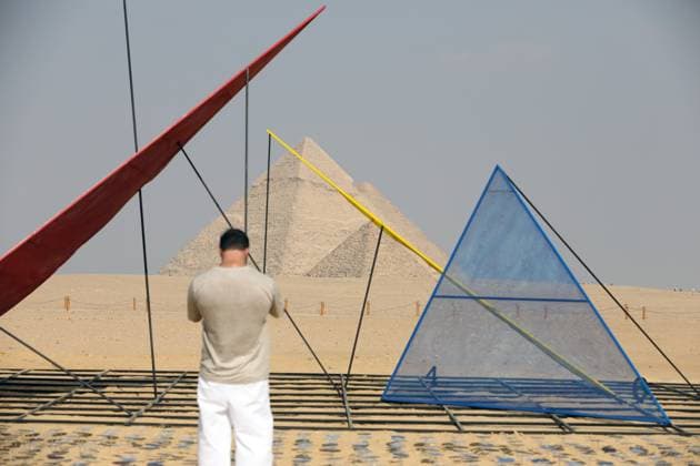 Giza Pyramids, a backdrop for Forever Is Now contemporary art exhibition in EgyptGiza Pyramids, a backdrop for Forever Is Now contemporary art exhibition in Egypt An art installation Code of the Eternal by Jongkyu Park from South Korea during the fifth edition of the Forever is Now art exhibition by Art d’Egypte at the Giza pyramids necropolis, Egypt on November 11, 2025. Art D’Égypte, this global art exhibition is a one-of-a-kind event that bridges the brilliance of contemporary art with the grandeur of Egypt’s ancient heritage, showcasing how art interacts with time and place at one of the world’s most iconic heritage sites. This year’s fifth edition features a diverse group of international ten artists from different countries an  Copyright: xMatrixxImagesx xKhaledxElfiqix
