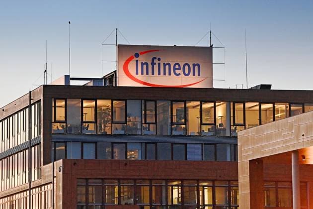 Campeon,Sitz der Infineon AG in Neubirberg. Aussenaufnahme.Hauptsitz,Konzernzentrale. Infineon Logo,Firmenemblem, Jahrespressekonferenz INFINEON Technologies AG am 12.11.2025 in Neubiberg. *** Campeon,Headquarters of Infineon AG in Neubirberg Exterior view of headquarters,Group headquarters Infineon logo,Company emblem, Annual press conference INFINEON Technologies AG on 12 11 2025 in Neubiberg