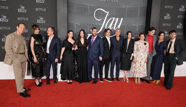 Jay Kelly LA Premiere - Los Angeles, USA LOS ANGELES, USA. November 11, 2025: Patrick Wilson, Emily Mortimer, David Heyman, Eve Hewson, Sadie Sandler, Adam Sandler, Noah Baumbach, George Clooney, Riley Keough, Grace Edwards, Louis Partridge, Nina Gold & Charle Rowe at the LA premiere for Netflix s Jay Kelly at the Egyptian Theatre. Los Angeles CA USA Copyright: xPaulxSmith Featureflashx