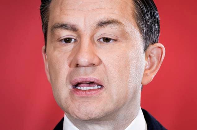 November 12, 2025, Calgary, Ab, CANADA: Conservative leader Pierre Poilievre speaks at a news conference in Calgary, on Wednesday, Nov. 12, 2025. Calgary CANADA  - ZUMAc35_ 20251112_zaf_c35_060 Copyright: xJeffxMcintoshx