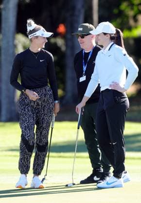 BELLEAIR, FL - NOVEMBER 12: Nelly Korda and Caitlin Clark at the Pro Am for The Annika driven by Gainbridge at Pelican on November 12, 2025 at the Pelican Golf Club in Belleair, Florida. Copyright: xmpi34x