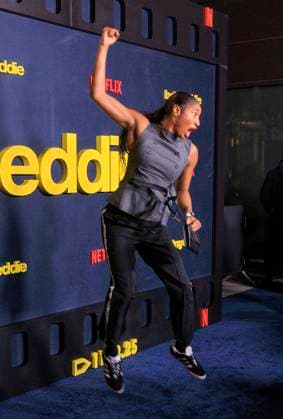 November 12, 2025, Los Angeles, California, USA: Angel McCoughtry at the Netflix Being Eddie Premiere held on Wednesday November 12, 2025 at the Netflix Tudum Theater in Los Angeles, California. JAVIER ROJAS PI Los Angeles USA - ZUMAp124 20251112_zaa_p124_069 Copyright: xJavierxRojasx