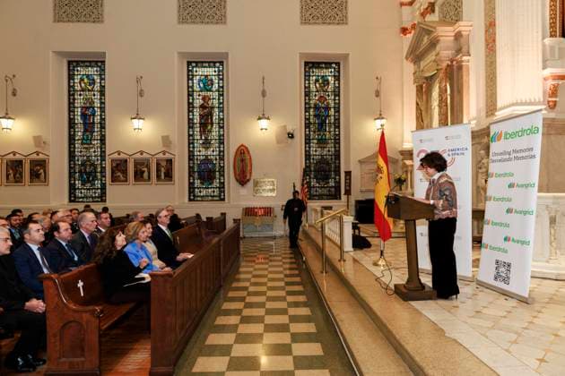 12-11-2025 USA Queen Sofia of Spain attended the memorial of Diego de Gardoqui, Spains first ambassador to the United States (1784-1789), organized by the Queen Sofia Spanish Institute in New York. Â  Copyright: xPPEx