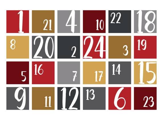 Bunter Adventskalender 24 Weihnachtsboxen colorful advent calendar 24 christmas boxes isolated illustration (License=RF) Copyright: xZoonar.com KristinaxBolgertx 24234920