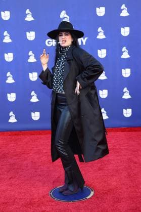 Marilina Bertoldi arrives for the 26th annual Latin Grammy Awards at the MGM Garden Arena in Las Vegas, Nevada on Thursday, November 13, 2025.  LAV20251113048 JAMESxATOA