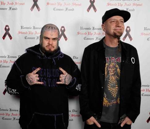 November 13, 2025: Musicians - MORGOTH MONTOYA and SHAVO ODADJIAN on the red carpet at the 2025 Bowl for Ronnie celebrity bowling tournament, PINZ Bowling, Studio City, CA, USA, November 13, 2025. The sold-out event which featured many rockers and celebrities, raised funds for the Ronnie James Dio Stand Up and Shout Cancer Fund. The funds are used to support cancer research that focuses on early detection and prevention. Dio passed away from stomach cancer in May 2010 and Bowl For Ronnie started later that year by his wife Wendy Dio. Credit Image cr ZUMA Press - ZUMAmt3_ 20251113_zaf_mt3_006 Copyright: xScottxMitchellx