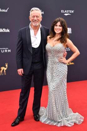 Otto Steiner und Natalia Avelon bei der 77. Bambi-Verleihung 2025 in den Bavaria Filmstudios. München, 13.11.2025