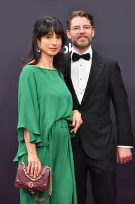 Stephanie Stumph mit Partner Florian Santner bei der 77. Bambi-Verleihung 2025 in den Bavaria Filmstudios. München, 13.11.2025