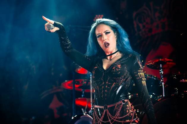 Arch Enemy live in Copenhagen, Denmark Copenhagen, Denmark. 13th, November 2025. The Swedish melodic death metal band Arch Enemy performs a live concert at Poolen in Copenhagen. Here vocalist Alissa White-Gluz is seen live on stage. Denmark, Copenhagen  Copyright: xGonzalesxPhoto NikolajxBransholmx
