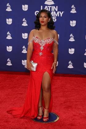 Gabriella Martinez arrives for the 26th annual Latin Grammy Awards at the MGM Garden Arena in Las Vegas, Nevada on Thursday, November 13, 2025.  LAV20251113165 JAMESxATOA