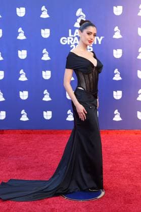 Pao Ruiz arrives for the 26th annual Latin Grammy Awards at the MGM Garden Arena in Las Vegas, Nevada on Thursday, November 13, 2025.  LAV20251113117 JAMESxATOA