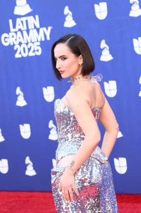 Nicole Shirel arrives for the 26th annual Latin Grammy Awards at the MGM Garden Arena in Las Vegas, Nevada on Thursday, November 13, 2025.  LAV20251113060 JAMESxATOA