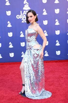 Nicole Shirel arrives for the 26th annual Latin Grammy Awards at the MGM Garden Arena in Las Vegas, Nevada on Thursday, November 13, 2025.  LAV20251113061 JAMESxATOA