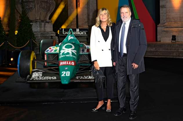 Myrta Merlino und Marco Tardelli bei der Premiere der Sky-Dokumentation Benetton Formula im Space Cinema Moderno. Rom, 13.11.2025