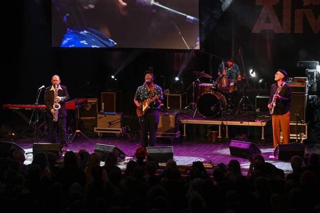 American guitarist Sean ,,Mack McDonald performs with music group during the Blues Alive festival 2025 in Sumperk, Czech Republic, November 14, 2025. (CTKxPhoto LudekxPerina) CTKPhotoP2025111408225  CTKPhotoP2025111408225