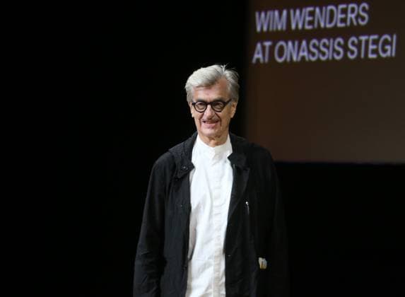 November 14, 2025, Athens, Greece: During an event at the Onassis Stegi in Athens, filmmaker Wim Wenders took part in a public discussion with the foundationÃ¢â‚¬â ¢s artistic director, Afroditi Panagiotakou, speaking about his work, creative process, and contemporary cinema trends. The event drew a large audience as part of the foundationÃ¢â‚¬â ¢s cultural program Athens Greece - ZUMAv62_ 20251114_zaf_v62_003 Copyright: xAristidisxVafeiadakisx