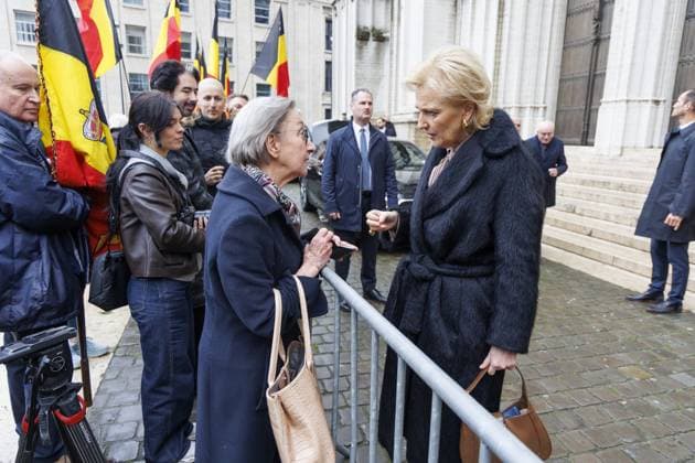 Princess Astrid of Belgium pictured after the Te Deum mass, on the occasion of the King s Feast, at the Saint Michael and St Gudula Cathedral (Cathedrale Saints Michel et Gudule Sint-Michiels- en Sint-Goedelekathedraal) in Brussels on Saturday 15 November 2025.  NICOLASxMAETERLINCK 141731656