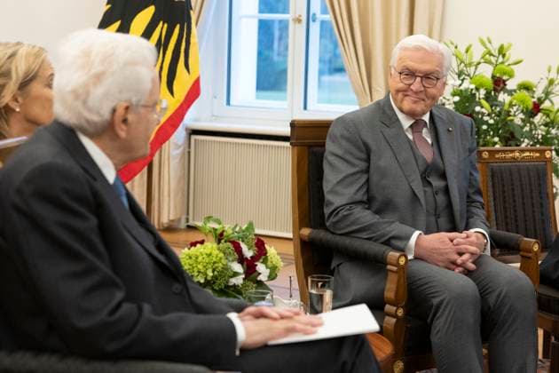 November 15, 2025, Berlin, Rome, Germany: President Sergio Mattarella with Frank-Walter Steinmeier, President of the Federal Republic of Germany, at the award ceremony for the Presidents Award. Berlin, Germany 15 November 2025 Berlin Germany  - ZUMAa289 20251115_zia_a289_225 Copyright: xFrancescoxAmmendolax