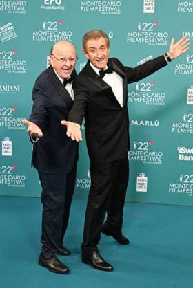 Monk, Italy: Monte Carlo, 22nd Monte Carlo Film Festival De La ComÃ die. Red carpet awards ceremony. Pictured: Massimo Boldi, Ezio Greggio Monk Italy  - ZUMAp169 20251115_zea_p169_908 Copyright: xManuelexMangiarottix