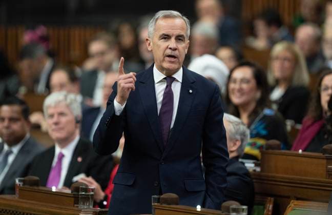 November 17, 2025, Ottawa, On, Canada: Prime Minister Mark Carney rises during Question Period, on Parliament Hill in Ottawa, Monday, Nov. 17, 2025. Ottawa Canada  - ZUMAc35_ 20251117_zaf_c35_065 Copyright: xAdrianxWyldx