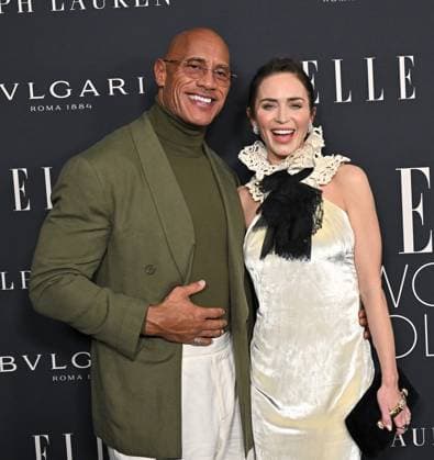 Elle Women In Hollywood 2025 Dwayne Johnson and Emily Blunt arriving to Elle Women In Hollywood 2025 held at the Four Seasons Hotel Los Angeles at Beverly Hills on November 17, 2025 in Los Angeles, Ca. Los Angeles Four Seasons Hotel Los Angeles at Beverly Hills California USA Copyright: xStarbuck AFF-USA.COMx