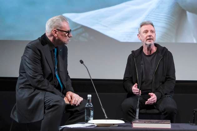 Mark Kermode und John Simm in der Talkshow Mark Kermode Live in 3D im BFI Southbank. London, 17.11.2025