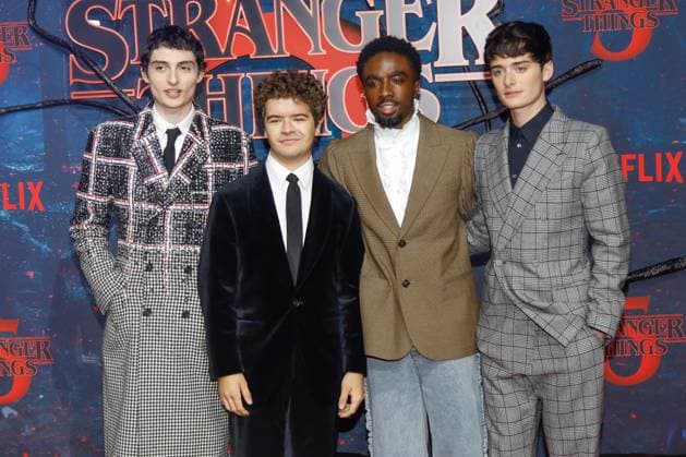 Premiere der Stranger Things Staffel 5 in Berlin Berlin, 18.11.2025 Finn Wolfhard, Gaten Matarazzo, Caleb McLaughlin und Noah Schnapp bei der Premiere der Stranger Things Staffel 5 in Berlin Berlin Copyright: xMatthiasxGränzdörferx