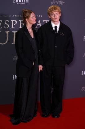 London Premiere of Desperate Journey at Odeon Luxe Leicester Square in London, UK - 18 Nov 2025 Lucas Lynggaard Tønnesen (R) attends the London Premiere of Desperate Journey at Odeon Luxe Leicester Square. London United Kingdom Copyright: xFredxDuvalx xSOPAxImagesx FD_Desperate_Journey_23
