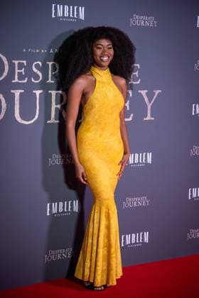 Desperate Journey London Premiere in London - 18 Nov 2025 Athena Gilbert attends the London Premiere of Desperate Journey at Odeon Luxe Leicester Square. London United Kingdom Copyright: xLoredanaxSangiulianox xSOPAxImagesx LSangiuliano-2-94