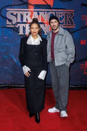 Fan Event - Stranger Things 5 - Jenny Augusta und Dominik Porschen beim Netflix Stranger Things Staffel 5 Fan Event im Flughafen Tempelhof Hangar 7 am 18.11.2025 in Berlin. Copyright: xEventpressxKochanx