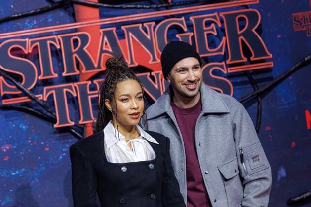 Fan Event - Stranger Things 5 - Jenny Augusta und Dominik Porschen beim Netflix Stranger Things Staffel 5 Fan Event im Flughafen Tempelhof Hangar 7 am 18.11.2025 in Berlin. Copyright: xEventpressxKochanx