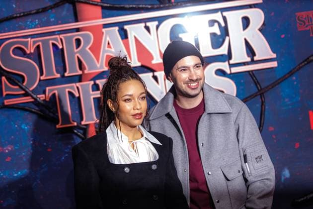 Fan Event - Stranger Things 5 - Jenny Augusta und Dominik Porschen beim Netflix Stranger Things Staffel 5 Fan Event im Flughafen Tempelhof Hangar 7 am 18.11.2025 in Berlin. Copyright: xEventpressxKochanx