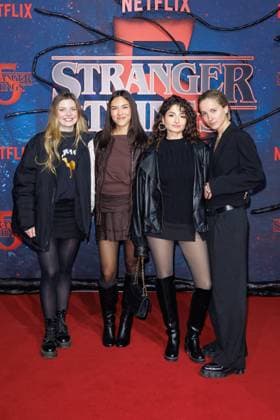 Fan Event - Stranger Things 5 - Shanti Joan Ta, Ischtar Isik und Alexasearth (Alexa Grassmann) beim Netflix Stranger Things Staffel 5 Fan Event im Flughafen Tempelhof Hangar 7 am 18.11.2025 in Berlin. Copyright: xEventpressxKochanx