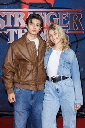 Fan Event - Stranger Things 5 - Noah Miguel Oechsle Rodriguez und Lara Spengler beim Netflix Stranger Things Staffel 5 Fan Event im Flughafen Tempelhof Hangar 7 am 18.11.2025 in Berlin. Copyright: xEventpressxKochanx