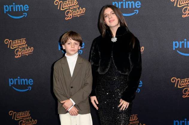 Paolo Caluano und Rita Longordo bei der Premiere des Amazon Prime Video Films Natale senza Babbo im Cinema Adriano. Rom, 18.11.2025