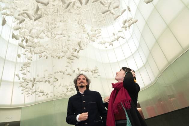 Milan, Preview of the installation Moment the Snow Melts by Chiharu Shiota at Mudec, Museum of Culture in Via Tortona  Copyright: xDuilioxPiaggesix xipa-agency.netx xDuilioxPiaggesix IPA_Agency_IPA68124986