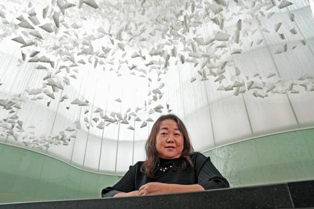 Milan, Preview of the installation Moment the Snow Melts by Chiharu Shiota at Mudec, Museum of Culture in Via Tortona, in the photo the artist Chiharu Shiota  Copyright: xDuilioxPiaggesix xipa-agency.netx xDuilioxPiaggesix IPA_Agency_IPA68125014
