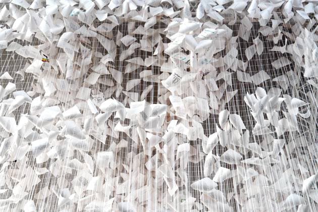Milan, Preview of the installation Moment the Snow Melts by Chiharu Shiota at Mudec, Museum of Culture in Via Tortona  Copyright: xDuilioxPiaggesix xipa-agency.netx xDuilioxPiaggesix IPA_Agency_IPA68125035