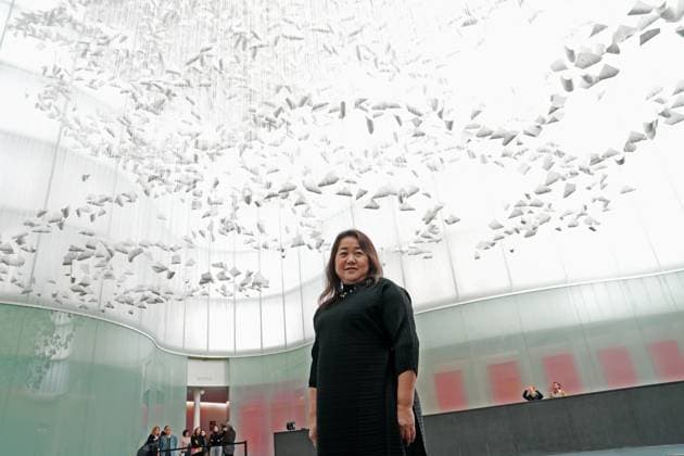 Milan, Preview of the installation Moment the Snow Melts by Chiharu Shiota at Mudec, Museum of Culture in Via Tortona, in the photo the artist Chiharu Shiota  Copyright: xDuilioxPiaggesix xipa-agency.netx xDuilioxPiaggesix IPA_Agency_IPA68125036