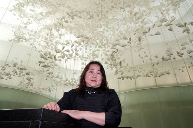 Chiharu Shiota s Art Installation Moment the Snow Melts at Mudec - Milan Chiharu Shiota at the preview of her own art installation Moment the Snow Melts at Mudec, Museum of Culture in Via Tortona in Milan, Italy on November 19, 2025. Photo by Duilio Piaggesi IPA ABACAPRESS.COM Milan Milan Italy  Copyright: xIPA ABACAx